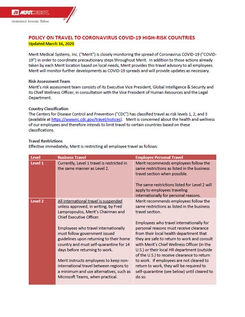 Covid 19 Response Resources Merit Medical
