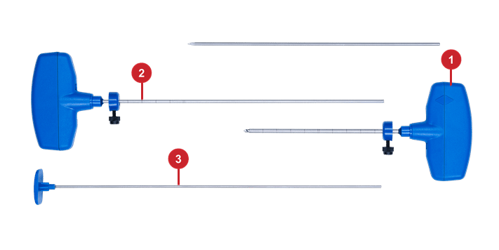 Bedford Biopsy System has ergonomic handles, depth markers, and an ejector pin