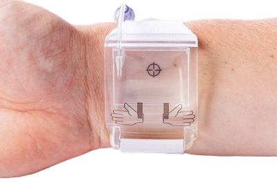 Image shows a wrist with the PreludeSYNC EZ around it - showing the clarity of the balloon