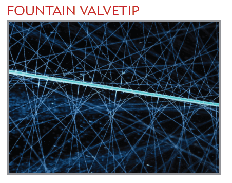 Image of Fountain ValveTip showing holes dispersing therapeutic agent